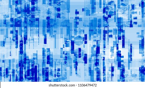 Futuristic Big Data Geometric Background with Binary Code. Artificial Intelligence System Texture. Scientific Futuristic Grunge Pattern. Poster, Advertising Design Background.