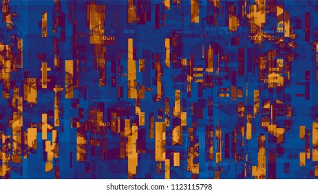 Futuristic Big Data Geometric Background with Binary Code. Innovation Engineering Texture. Scientific Futuristic Grunge Pattern. Poster, Advertising Design Background.