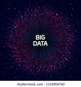 Futuristic Big Data Technology Concept Art And Visualization. The Big One Of The Digital Transformation.