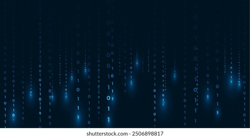 Fondo de pantalla futurista del ciberespacio del código binario para el Vector de la red de datos del Web