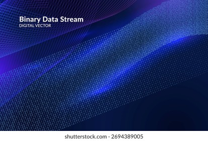 Fluxo de código binário futurista com movimento leve e efeito de fluxo de dados. Perfeito para tecnologia, dados digitais e planos de fundo de ciência da computação