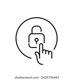 Futuristic biometric access account. Pixel perfect icon