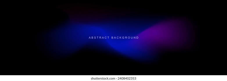 Futuristic black abstract background with blue and purple gradient. modern liquid wave banner design. Vector illustration