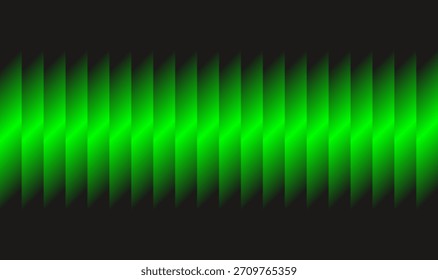 Fondo negro futurista con degradado verde neón diagonal. El diseño Abstractas de la raya dentada crea el efecto de cristal agudo, moderno, de alta tecnología.