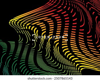 Futuristic black background digital technology, rainbow gradient modern pattern, cyber nano information, abstract communication, future technology data innovation, internet network speed connection.