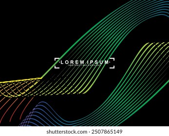 Futuristic black background digital technology, rainbow gradient modern pattern, cyber nano information, abstract communication, future technology data innovation, internet network speed connection.