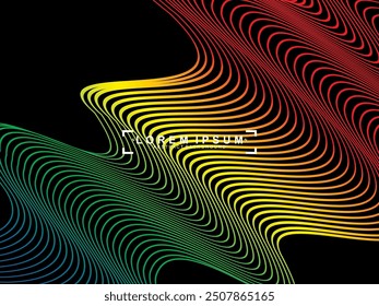 Futuristic black background digital technology, rainbow gradient modern pattern, cyber nano information, abstract communication, future technology data innovation, internet network speed connection.