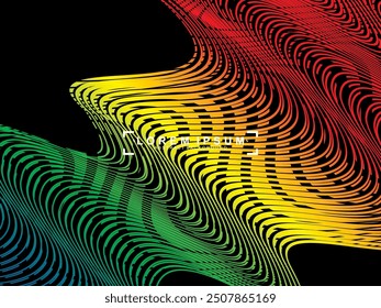 Futuristic black background digital technology, rainbow gradient modern pattern, cyber nano information, abstract communication, future technology data innovation, internet network speed connection.