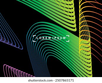 Futuristic black background digital technology, rainbow gradient modern pattern, cyber nano information, abstract communication, future technology data innovation, internet network speed connection.