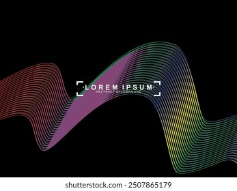 Futuristic black background digital technology, rainbow gradient modern pattern, cyber nano information, abstract communication, future technology data innovation, internet network speed connection.