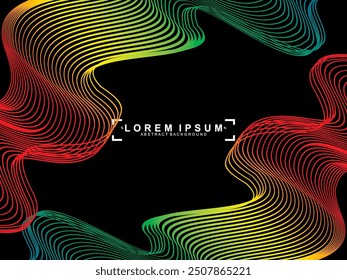 Futuristic black background digital technology, rainbow gradient modern pattern, cyber nano information, abstract communication, future technology data innovation, internet network speed connection.