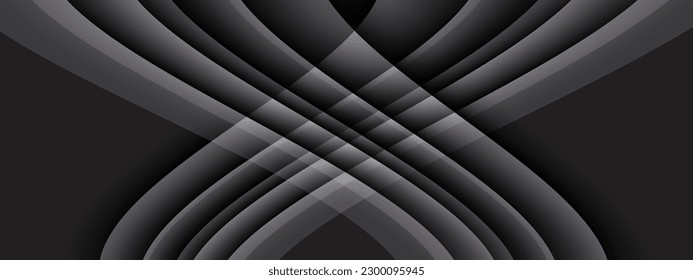 Futuristic black banner background design
