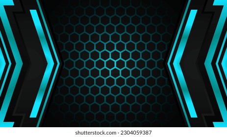 Futuristic black and blue esport background