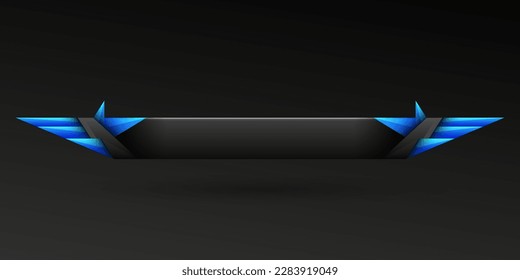 Plantilla de banner de título de gui de tercer juego azul y negro futurista