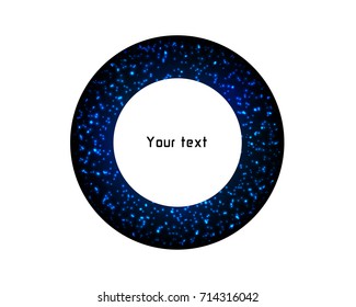 Futuristic black disk with beautiful stars inside. Use it as template for your design.