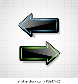 Futuristic black glossy arrows