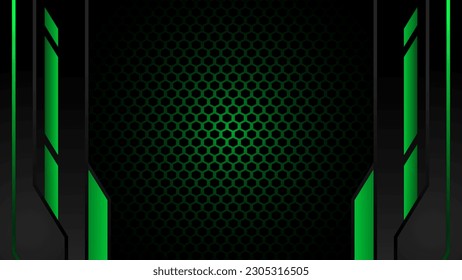 Futuristic black and green esport background