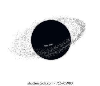 Futuristic black hole with asteroid belt and abstract elements. Use it as template for your design.