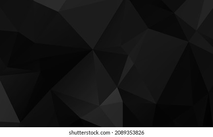Futurista negro de bajo fondo de polo, abstracto estilo triangular ruborizado geométrico. plantilla de fondo de diseño gráfico de ilustración vectorial.
