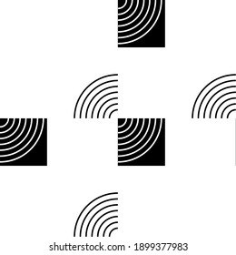 Futuristic black pattern design. Home decoration. White background
