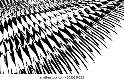 futuristic black pattern in op art style on white background