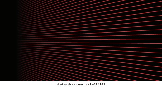 Futuristic black and red background with perspective lines. Great for tech themes, digital art, posters, sci-fi, and modern abstract compositions.