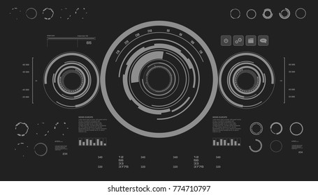 Futuristic black virtual graphic touch user interface, target