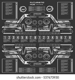 Futuristic black and white virtual graphic touch  user interface