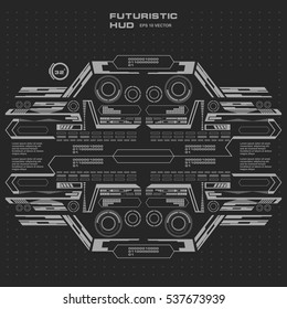 Futuristic black and white virtual graphic touch  user interface