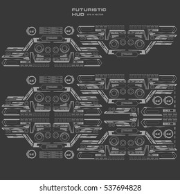 Futuristic black and white virtual graphic touch  user interface