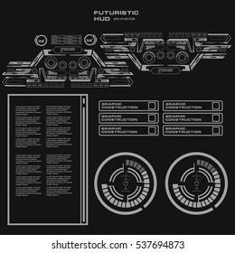 Futuristic black and white virtual graphic touch  user interface