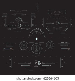 Futuristische virtuelle Benutzeroberfläche für Schwarz-Weiß-Grafik