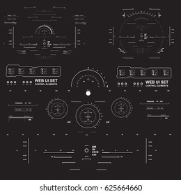 Futuristic black and white virtual graphic touch user interface