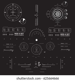 Futuristic black and white virtual graphic touch user interface