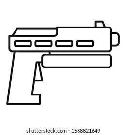 Futuristic blaster icon. Outline futuristic blaster vector icon for web design isolated on white background