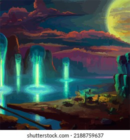 A futuristic bleak dystopian city