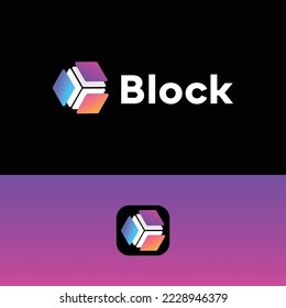 Futuristic Block Vector Editable Logo