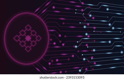 Futuristic blockchain illustration background, seamlessly blending intricate blockchain patterns and cutting-edge design elements. This composition conveys the essence of decentralized technology. 