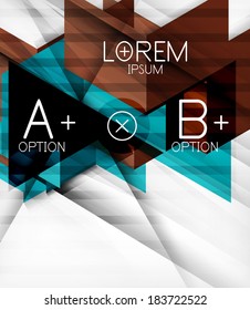 Futuristic blocks geometric abstract background with infographic options