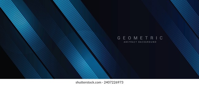 Futuristische blaue abstrakte Hintergrund mit modernen glänzenden blauen diagonalen Linien. Geometrisches Stripe Line Art Design. Technologiekonzept. Platz für Ihren Text.