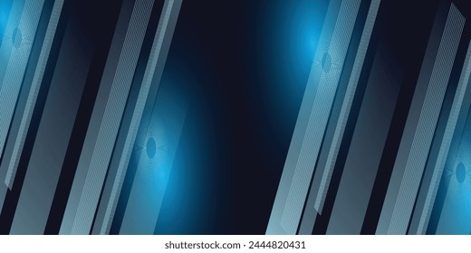 Fondo abstracto azul futurista con líneas diagonales azules brillantes modernas. 