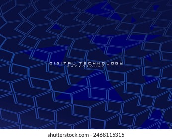 Futuristic blue background digital technology, cyber nano information, abstract communication, future technology data innovation, internet network speed connection.