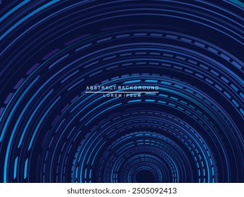 Tecnología digital de fondo azul futurista, patrón circular de gradiente, información cibernética nano, comunicación abstracta, innovación de datos de tecnología futura, conexión de velocidad de red de Internet.