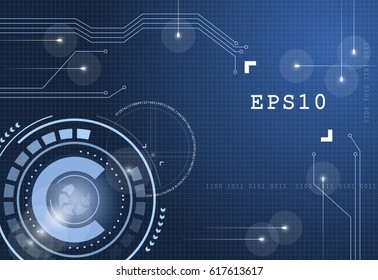 futuristic blue background head-up display
