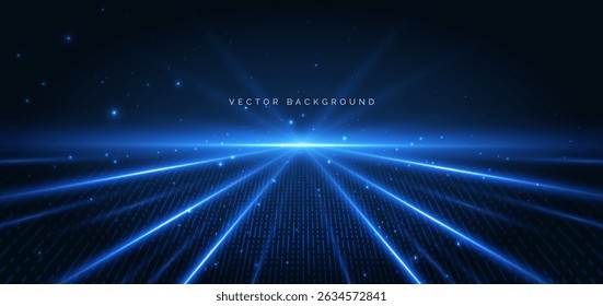Futuristic blue beam diagonal on dark blue background. Speed motion moving movement concept. Vector illustration.