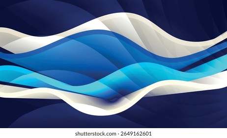 Fundo bege azul futurista com formas onduladas. Uma excelente ilustração para publicidade, cartazes, cartões postais, cartões de visita, atributos corporativos e seus outros projetos. Vetor.