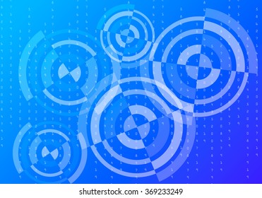 futuristic blue circle round abstract vector background illustration