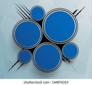 Futuristic blue circles template. EPS10.