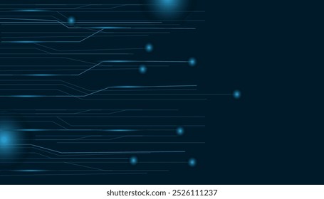  Futuristic Blue Circuit Board Design Background with Glowing Tech Lines and Abstract Digital Pattern for Technology, Electronics, and Innovation Themes