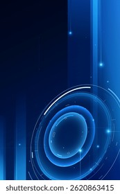 Afiche futurista de tecnología de circuitos azules. Procesamiento de IA con líneas brillantes Innovación